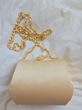 Vintage Jessica McClintock Elegant Gold Evening Crossbody Bag
